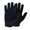 перчатки полушерстяные с ПВХ утепленные 6 нитей черные (пара)